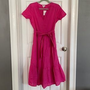JCrew Hot Pink Midi Dress